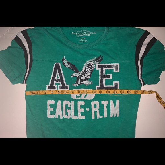 Green American eagle outfitters T-shirt graphic Athletic Fit Eagle-R.TM - Picture 3 of 4